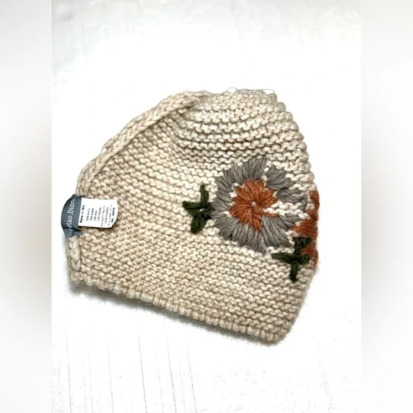 Gelso Bianco Made In Italy Braided Beanie With Faux Fur Pom Pom NWT GELSO Bianco Women main image 3